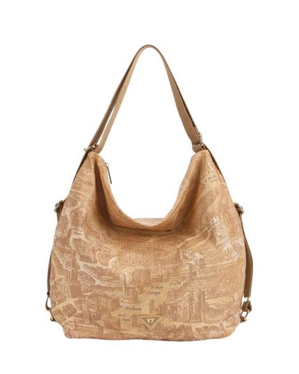 Ynot? Gum borsa a spalla morbida convertibile in zaino Tan