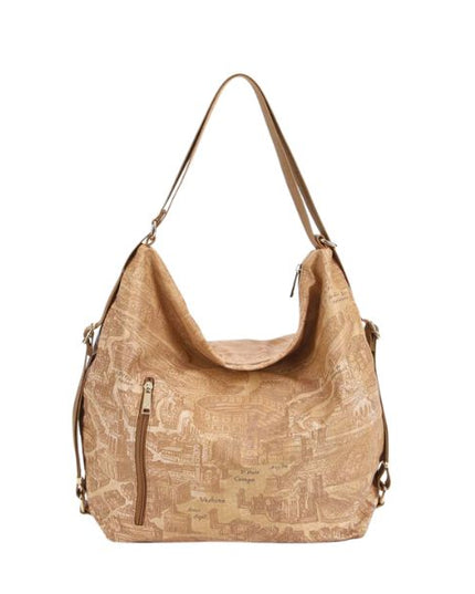 Ynot? Gum borsa a spalla morbida convertibile in zaino Tan