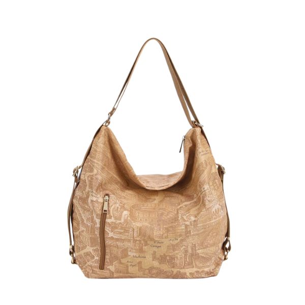 Ynot? Gum borsa a spalla morbida convertibile in zaino Tan