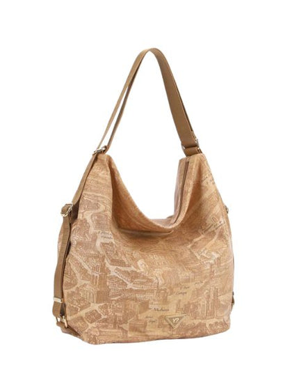 Ynot? Gum borsa a spalla morbida convertibile in zaino Tan