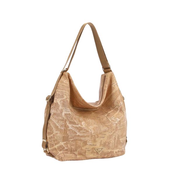Ynot? Gum borsa a spalla morbida convertibile in zaino Tan