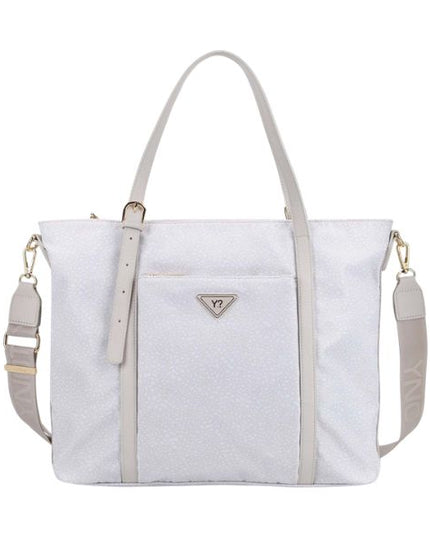 Ynot? Cloud Borsa shopping in tessuto Bianca