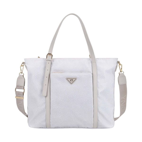 Ynot? Cloud Borsa shopping in tessuto Bianca