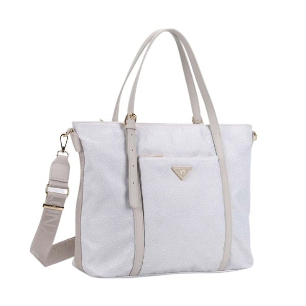 Ynot? Cloud Borsa shopping in tessuto Bianca