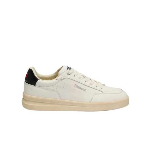 Blauer Kyoto sneakers in pelle bianca