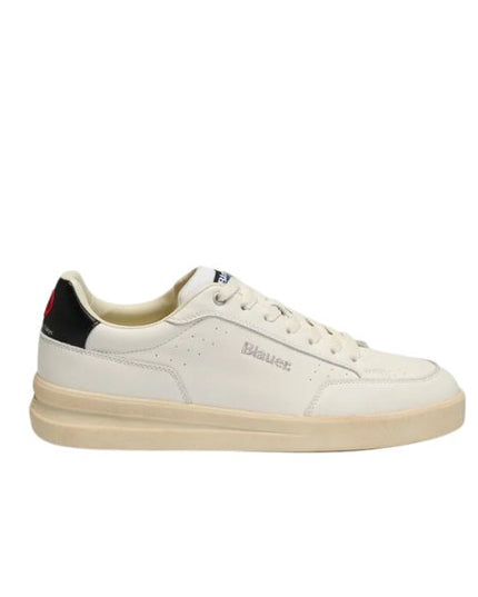 Blauer Kyoto sneakers in pelle bianca