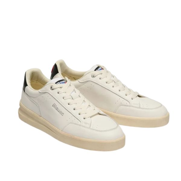 Blauer Kyoto sneakers in pelle bianca