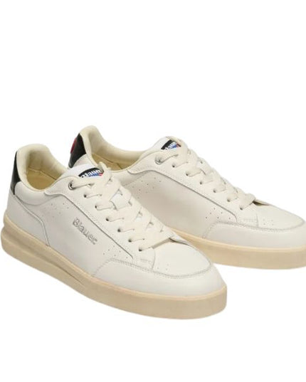 Blauer Kyoto sneakers in pelle bianca