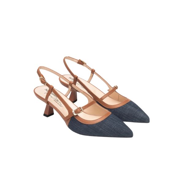 Nero Giardini sling-back con cinturino Denim