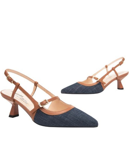 Nero Giardini sling-back con cinturino Denim