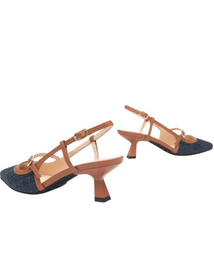 Nero Giardini sling-back con cinturino Denim