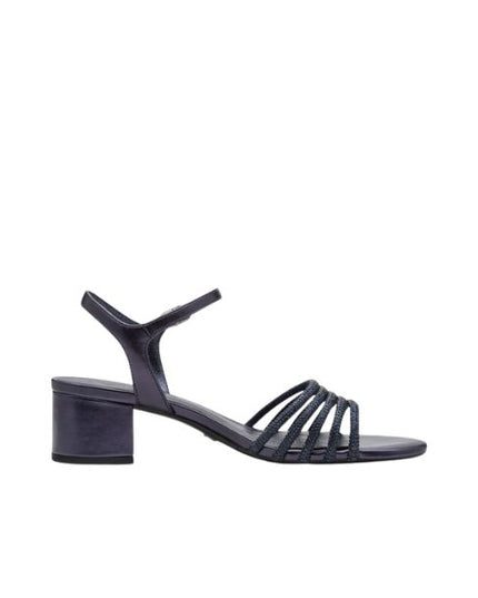 Tamaris sandali con tacco a blocco e strass blu