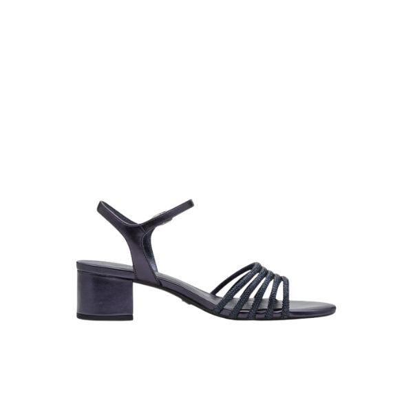 Tamaris sandali con tacco a blocco e strass blu