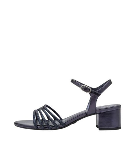 Tamaris sandali con tacco a blocco e strass blu