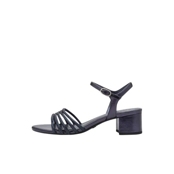 Tamaris sandali con tacco a blocco e strass blu
