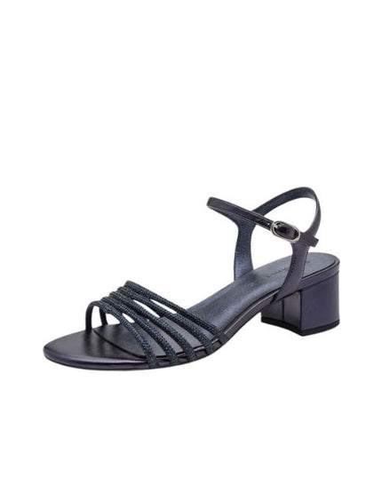 Tamaris sandali con tacco a blocco e strass blu
