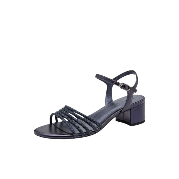 Tamaris sandali con tacco a blocco e strass blu
