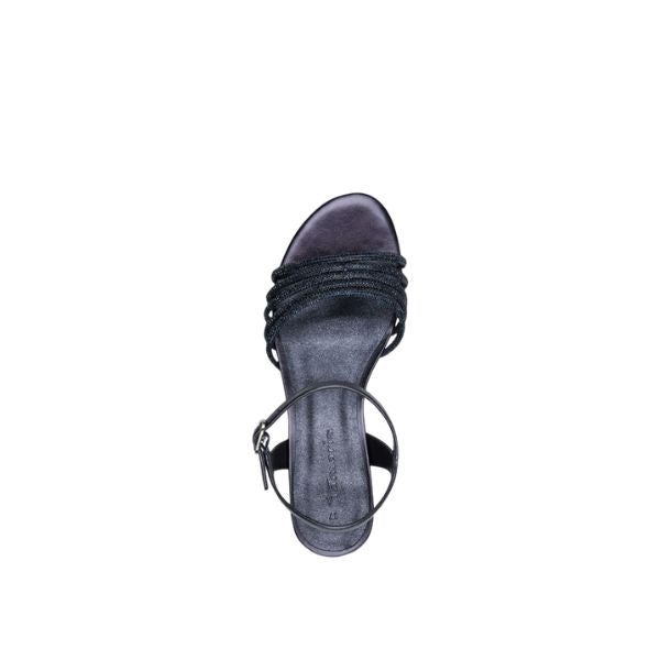Tamaris sandali con tacco a blocco e strass blu