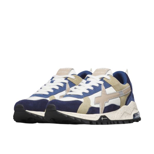 W6yz Breeze 3 M sneakers in suede e tessuto tecnico blu