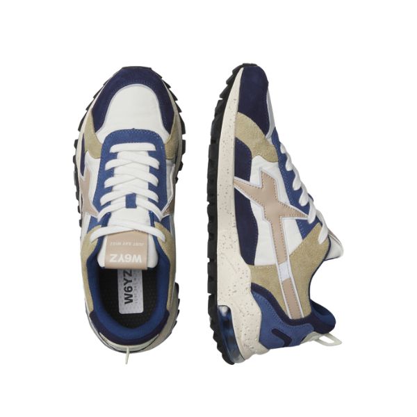 W6yz Breeze 3 M sneakers in suede e tessuto tecnico blu