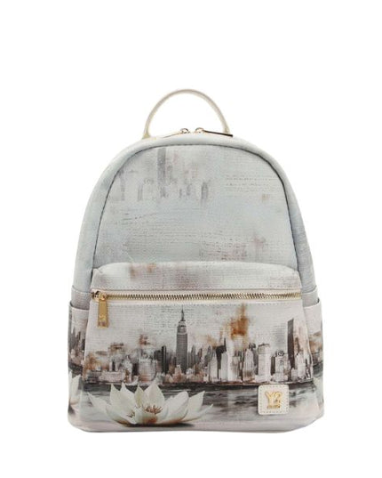 Ynot? Yes zaino con tasca frontale con stampa New York in White