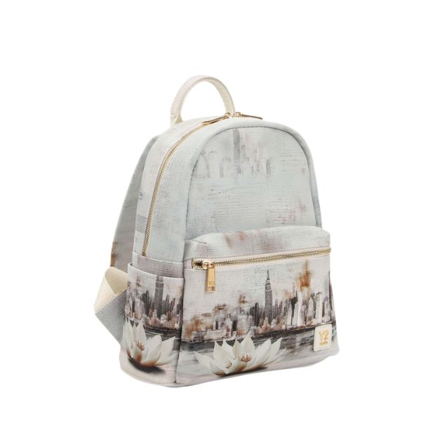 Ynot? Yes zaino con tasca frontale con stampa New York in White