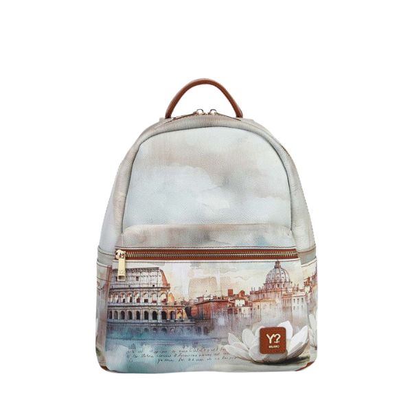 Ynot? Yes zaino con tasca frontale con stampa Rome Lotus