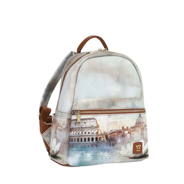 Ynot? Yes zaino con tasca frontale con stampa Rome Lotus