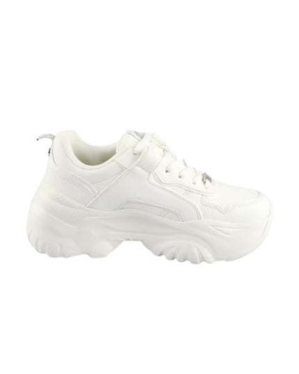 Buffalo Sneakers Chunky Bianco con Suola Ondulata
