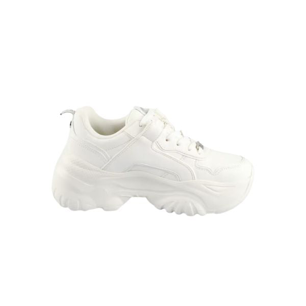 Buffalo Sneakers Chunky Bianco con Suola Ondulata