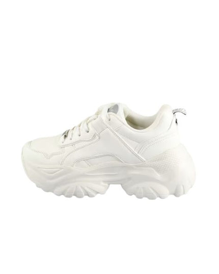 Buffalo Sneakers Chunky Bianco con Suola Ondulata