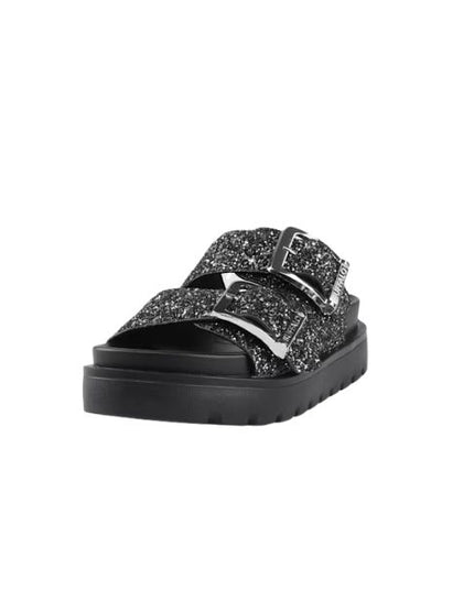 Buffalo Sandali Neri Glitterati con Suola Platform