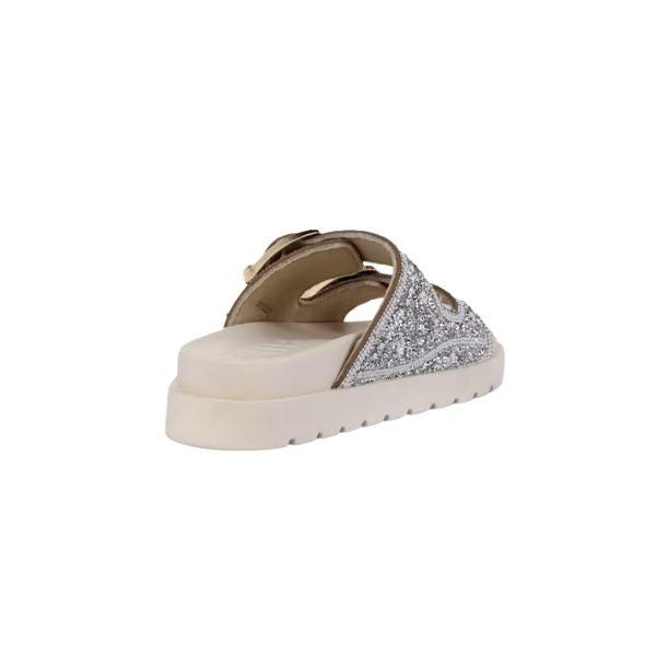 Buffalo Sandali Platform Beige con Dettagli Glitterati