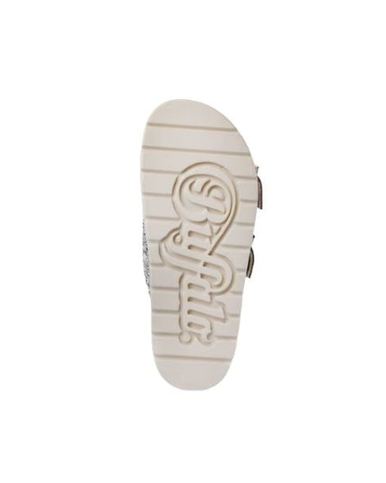Buffalo Sandali Platform Beige con Dettagli Glitterati
