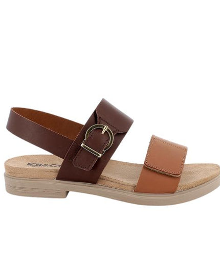 Igi&co sandali a fasce con cinturino in pelle marrone