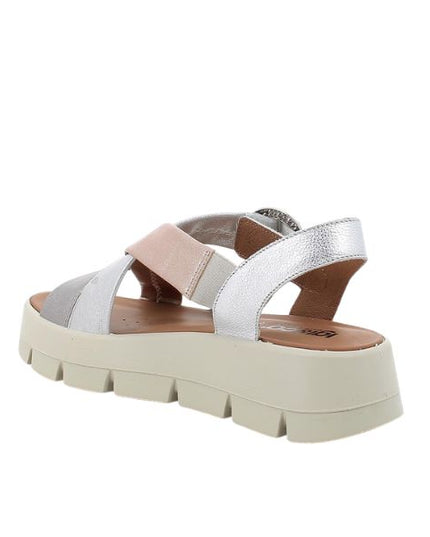 Igi&co sandali con zeppa in pelle laminata