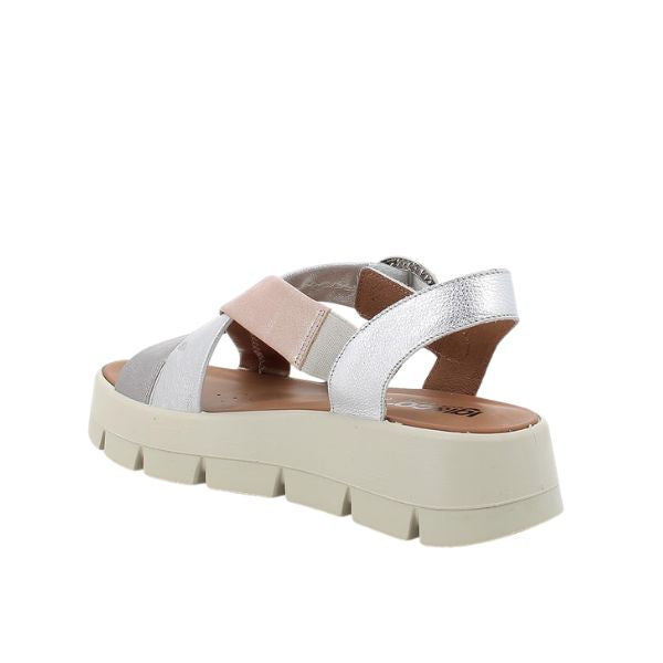 Igi&co sandali con zeppa in pelle laminata