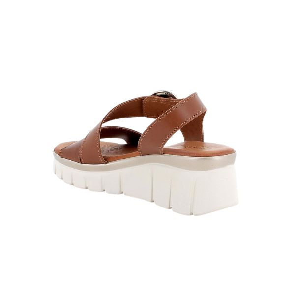 Igi&co sandali in pelle marrone con zeppa
