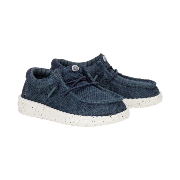 Hey Dude Wally T Stretch Sox mocassini da bambino in tessuto Blu