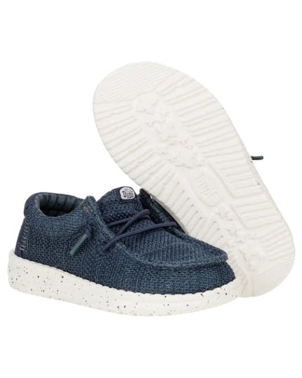 Hey Dude Wally T Stretch Sox mocassini da bambino in tessuto Blu