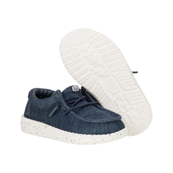 Hey Dude Wally T Stretch Sox mocassini da bambino in tessuto Blu