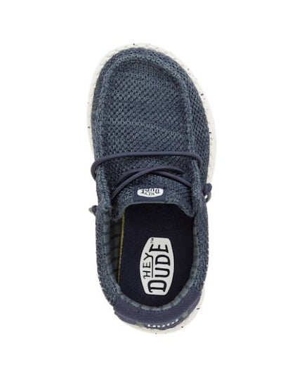 Hey Dude Wally T Stretch Sox mocassini da bambino in tessuto Blu