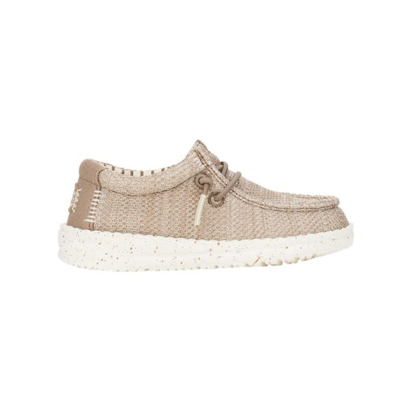 Hey Dude Wally T Stretch Sox mocassini da bambino in tessuto Beige