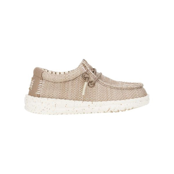 Hey Dude Wally T Stretch Sox mocassini da bambino in tessuto Beige
