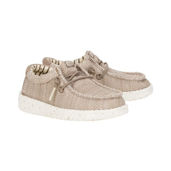Hey Dude Wally T Stretch Sox mocassini da bambino in tessuto Beige