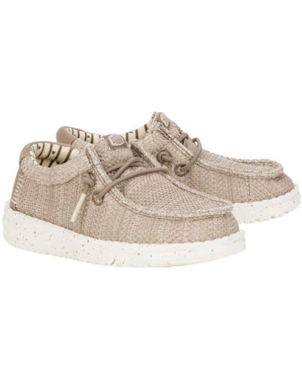 Hey Dude Wally T Stretch Sox mocassini da bambino in tessuto Beige