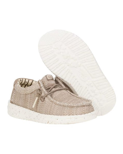Hey Dude Wally T Stretch Sox mocassini da bambino in tessuto Beige