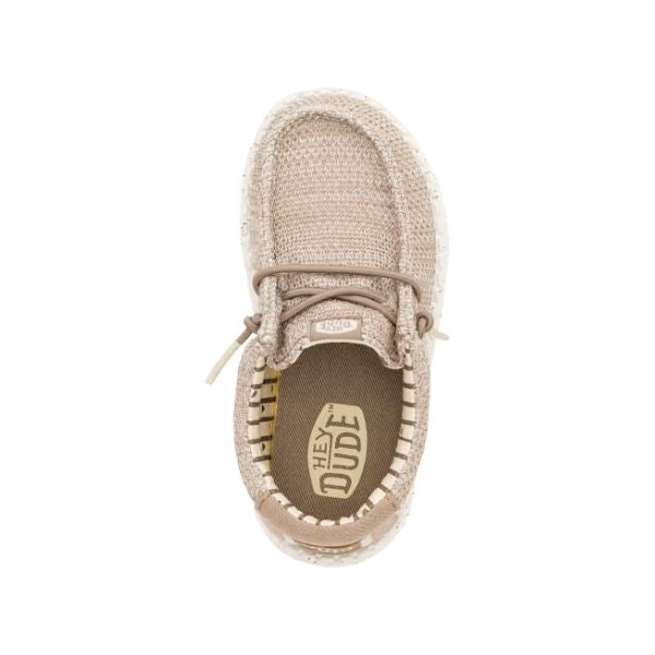 Hey Dude Wally T Stretch Sox mocassini da bambino in tessuto Beige