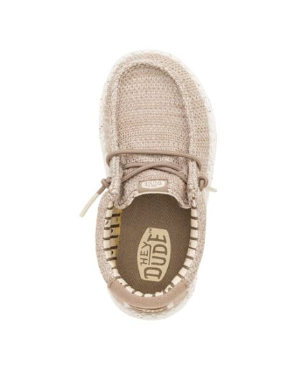 Hey Dude Wally T Stretch Sox mocassini da bambino in tessuto Beige