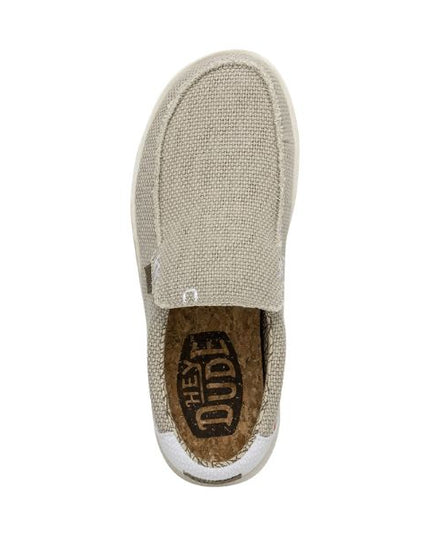 Hey Dude Mikka Braided mocassini in tessuto bianco